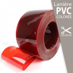 Lanière PVC souple ROUGE transparente à la découpe au mètre