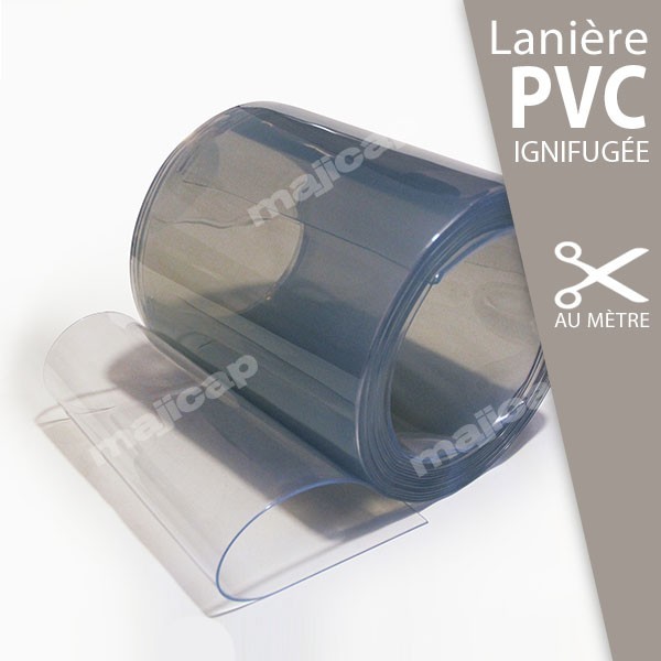 PVC transparante souple 0,8mm ignifugé M2, rouleau laize 1,40m