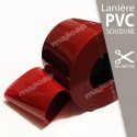 Lanière PVC souple SOUDURE rouge translucide à la découpe au mètre