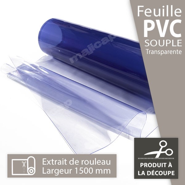 Rouleau de tissu PVC transparent ultra-transparent, grille en