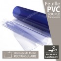 Découpe rectangulaire de plaque en PVC souple transparent