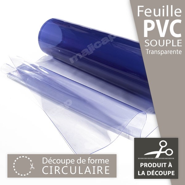 Nappe ronde transparente, comptoir en verre en plastique souple PVC,  protecteur imperméable de table ronde, 0,2 cm d'épaisseur pour la  couverture de