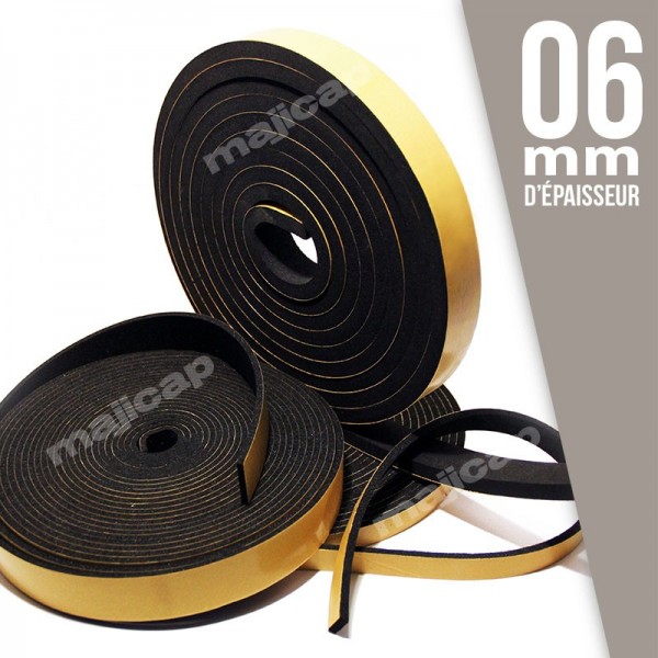 Bande d'étanchéité adhésive pour lambourde en mousse EPDM L. 20 m l. 80 x  Ép. 1mm