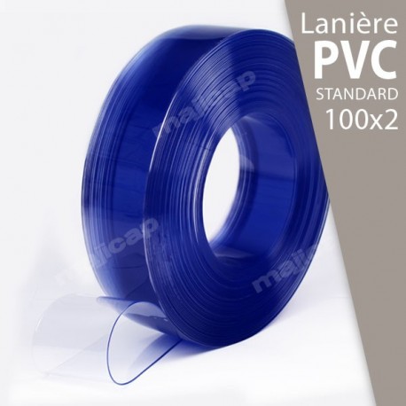 Présentation : rouleau de lanières PVC souple transparent 100x2